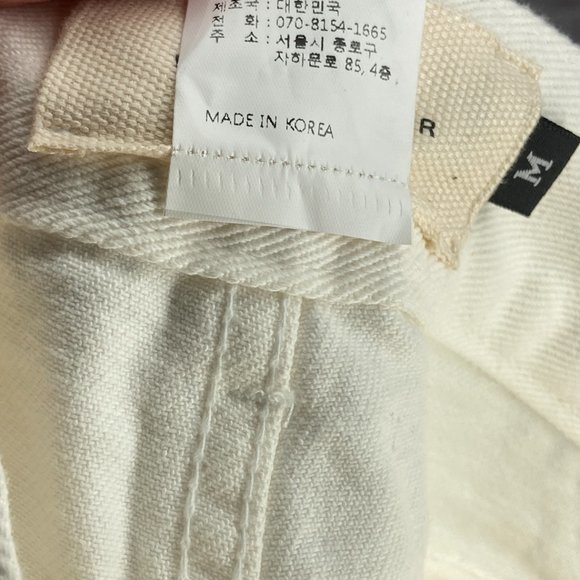 WNDERKAMMER Medium M White High Waist Straight Crop 100% Cotton Jeans Korea - Picture 4 of 4